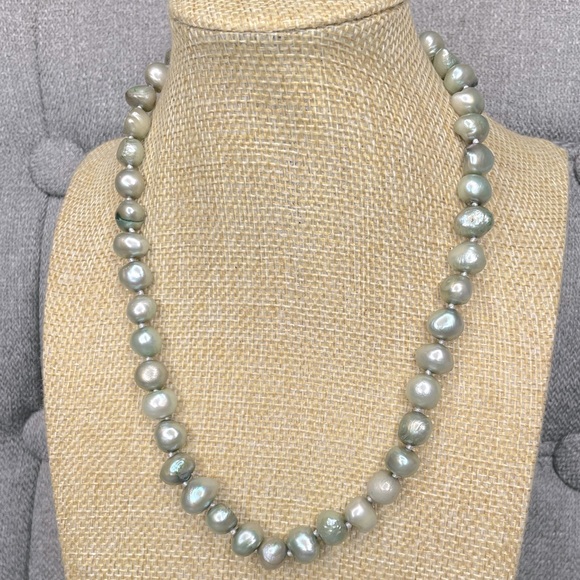 18” Natural Seafoam Green Freshwater Pearl Necklace